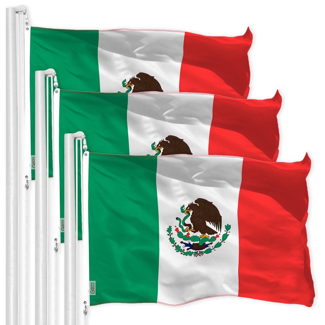 Mexico Mexican Flag 3x5 Ft 3-Pack 150D Printed Polyester By G128